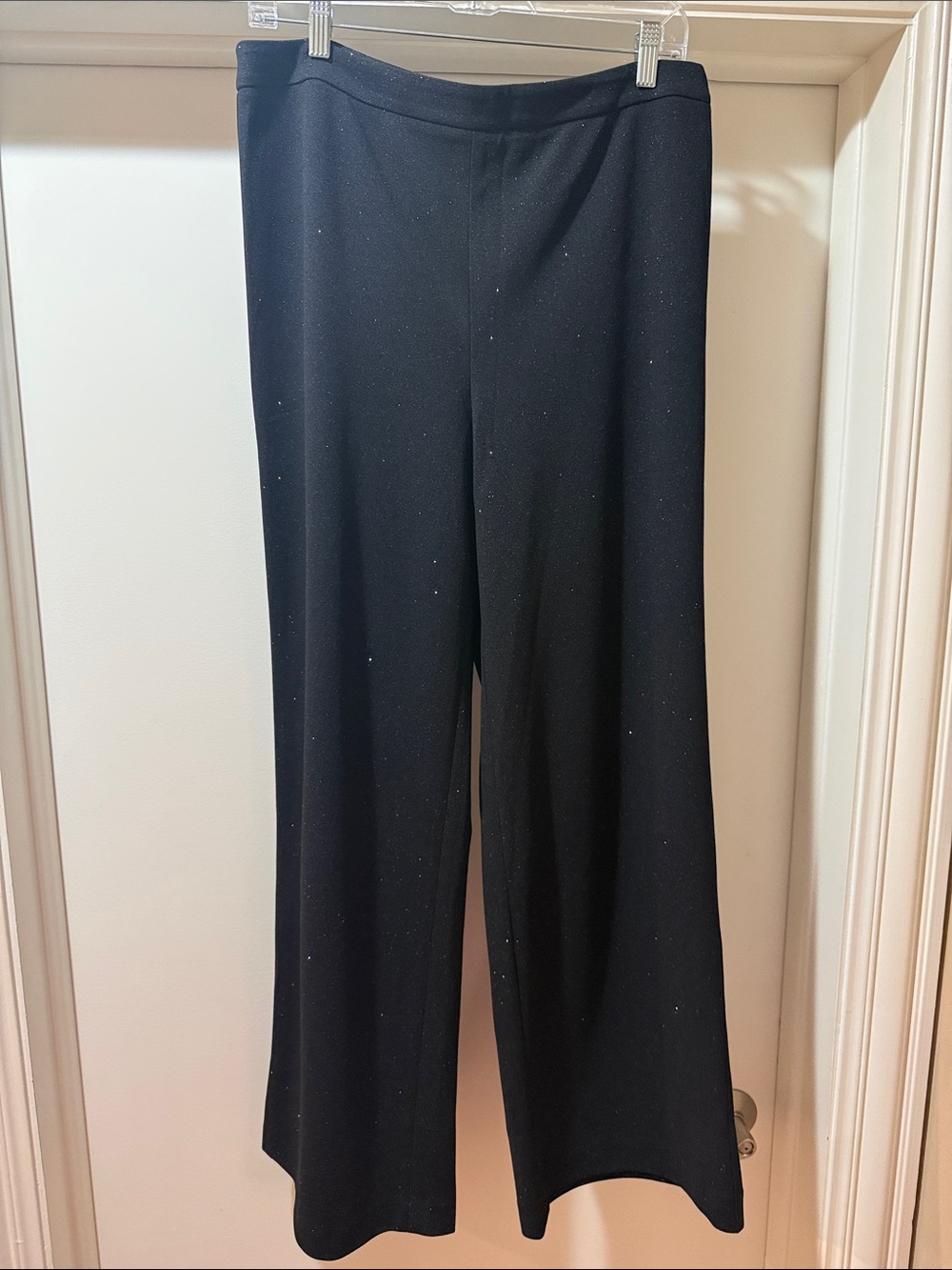 Talbots Black Wide-Leg Sparkle Trousers